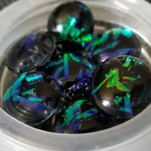 10 custom handmade cabochons glass gems flat marbl